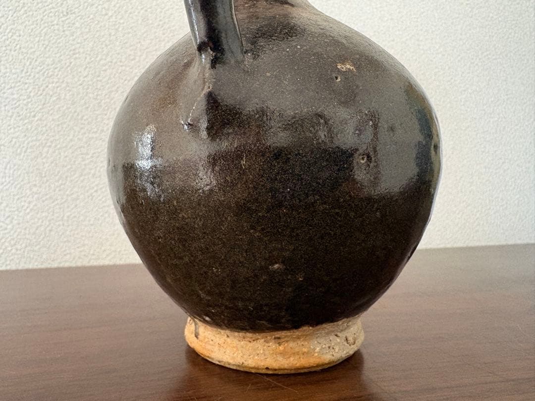 古い瓶　黒釉　水注　中国 水差　 花瓶 骨董