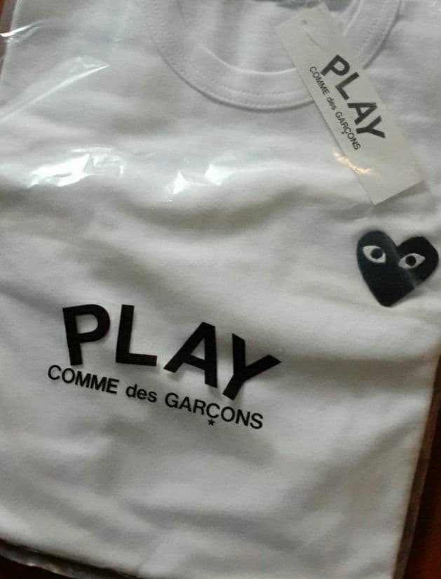 L PLAY COMME DES GARÇONS 長袖Tシャツ ホワイト