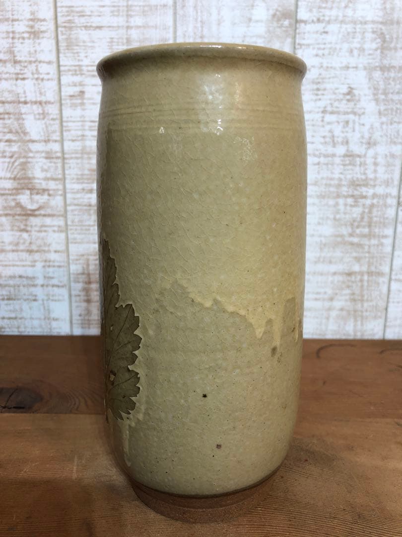 ユニーク♪　押葉瓶　河合紀作　花瓶　花器　生け花　インテリア　陶芸