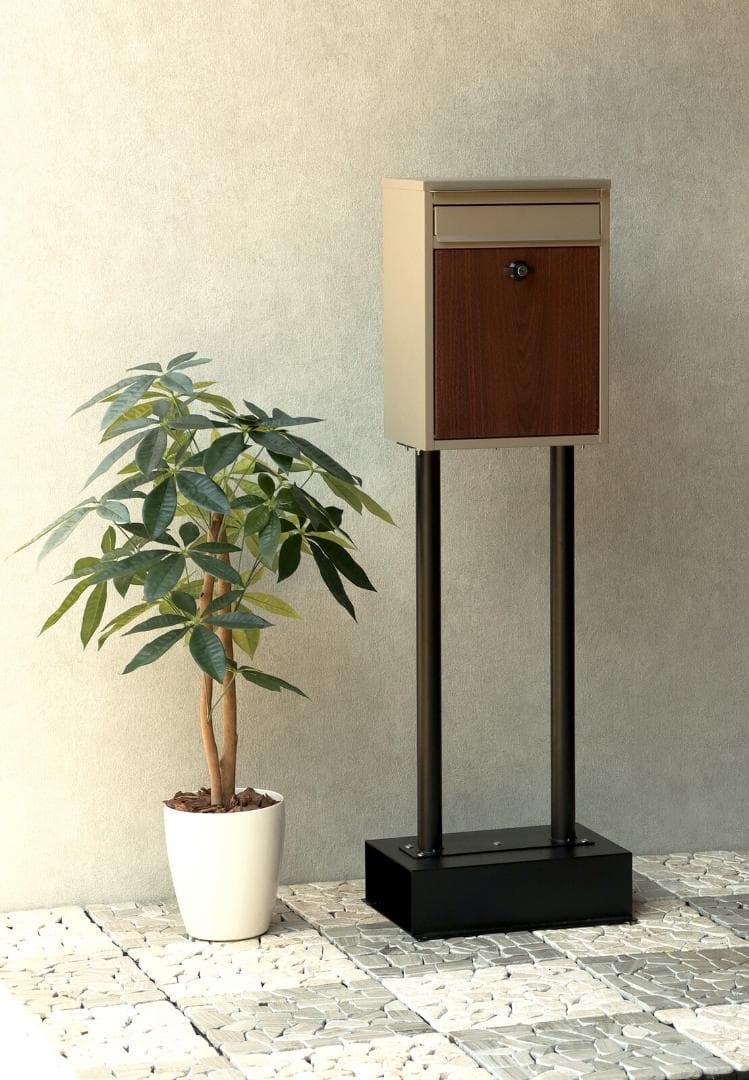 MJ PT SHN　スタンドポスト　郵便ポスト　ベージュ