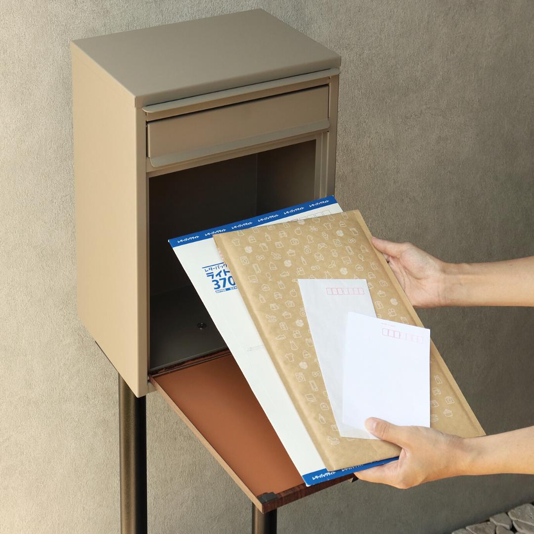 MJ PT SHN　スタンドポスト　郵便ポスト　ベージュ