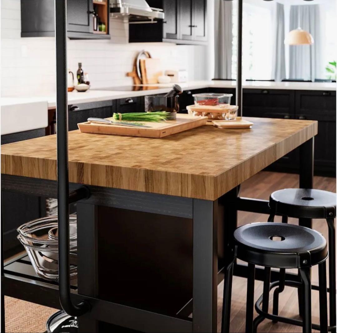 【IKEA】ヴァドホルマ アイランドキッチン ラック、イス付き　三重県名張市