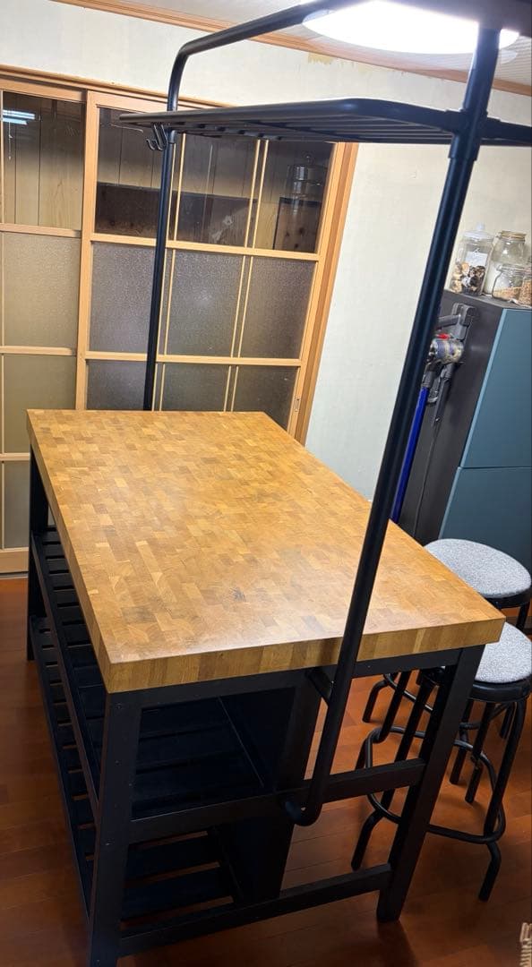 【IKEA】ヴァドホルマ アイランドキッチン ラック、イス付き　三重県名張市
