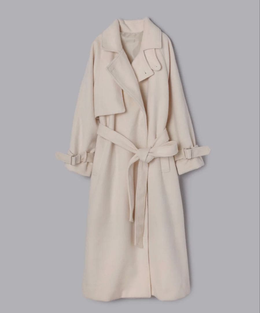 Olu. オルドット ダブルシャギーロングコート ivory