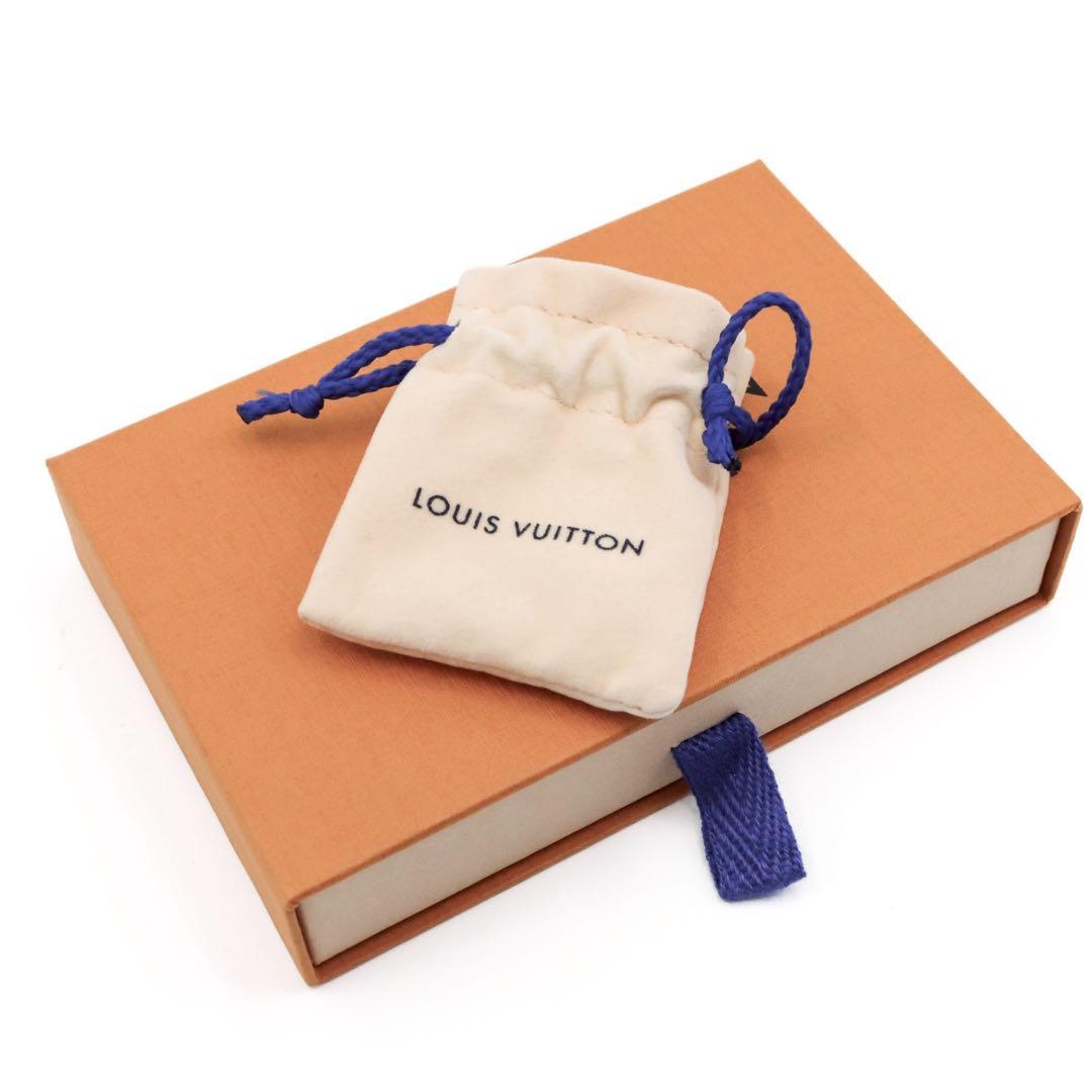 【美品】ルイヴィトン フープピアス モノグラム チェーン M02227 シルバー