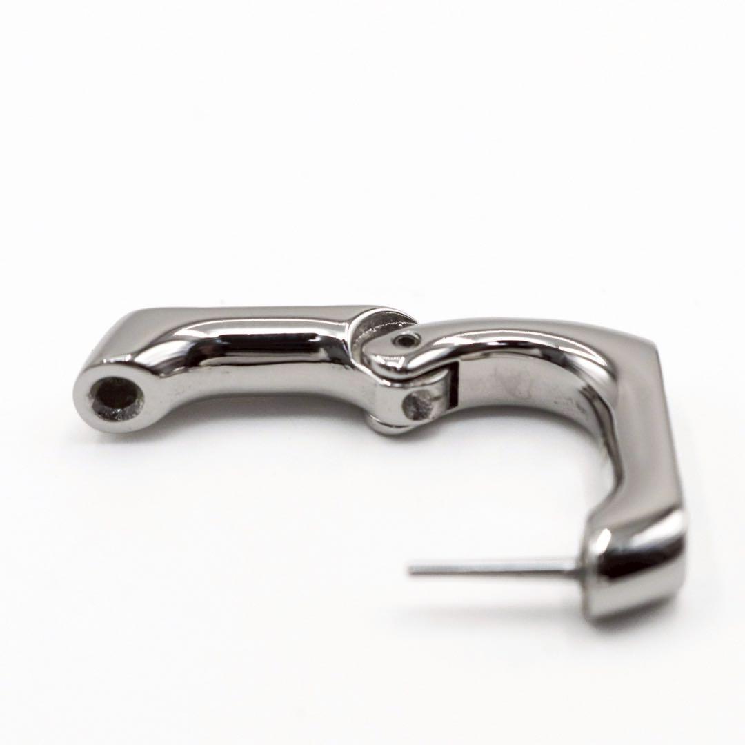 【美品】ルイヴィトン フープピアス モノグラム チェーン M02227 シルバー