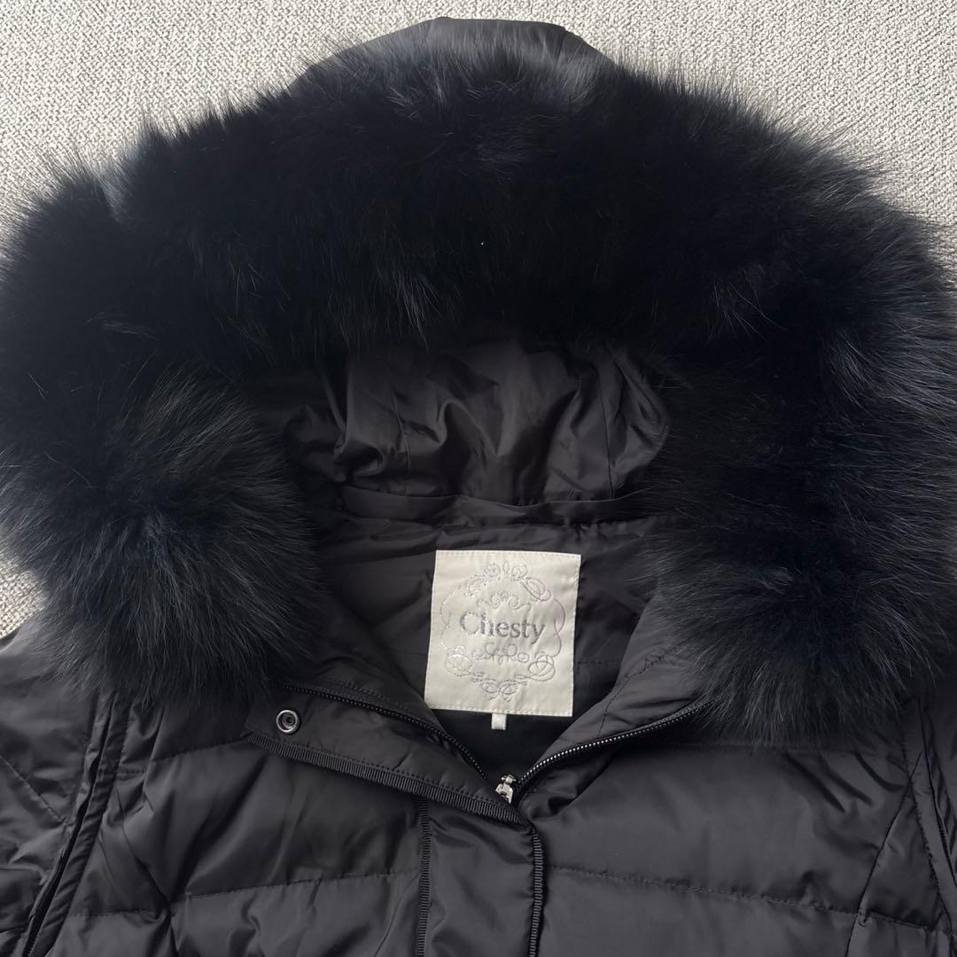 Chesty フォックスファー 4way ダウンコート ベスト可 黒 サイズ0