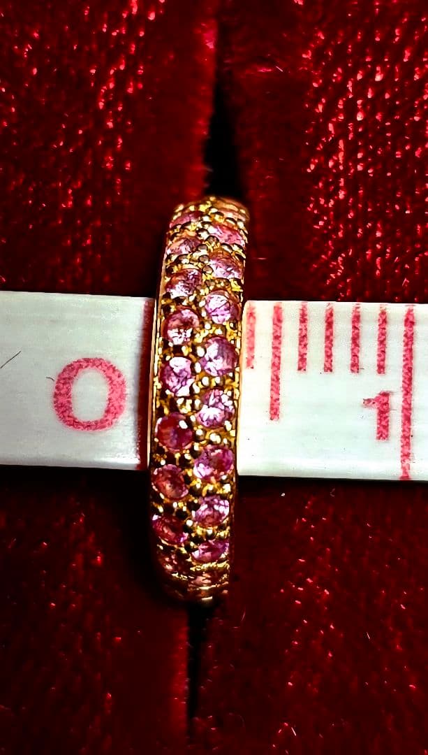 佐藤京子 K18 PG750 ピンクサファイア ルビー パヴェリング
