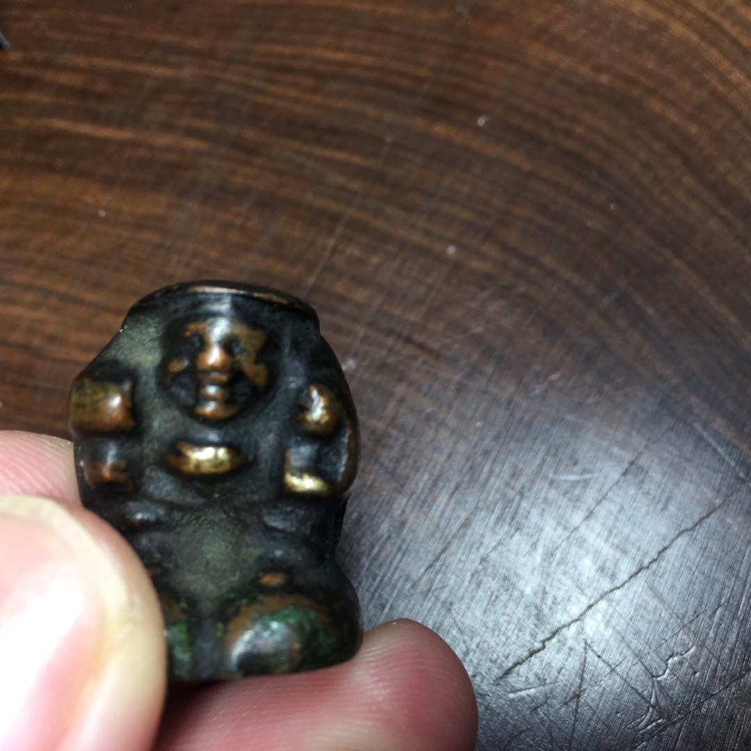 時代　古銅　大黒天　置物　高さ約2.5㎝　約47g 骨董 大黒天 置物 縁起物