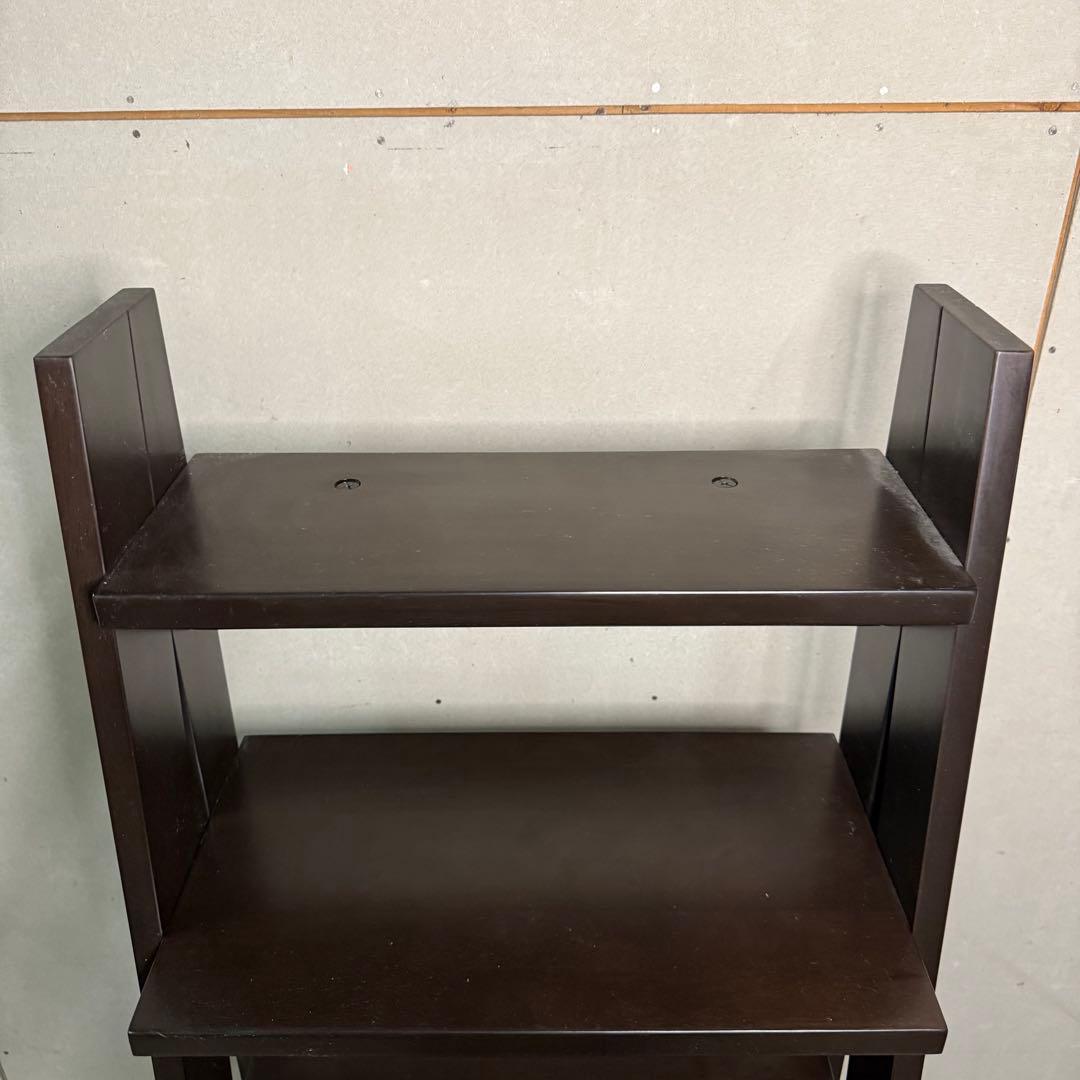 【619】ダークブラウン木製ラック 4引き出し付き