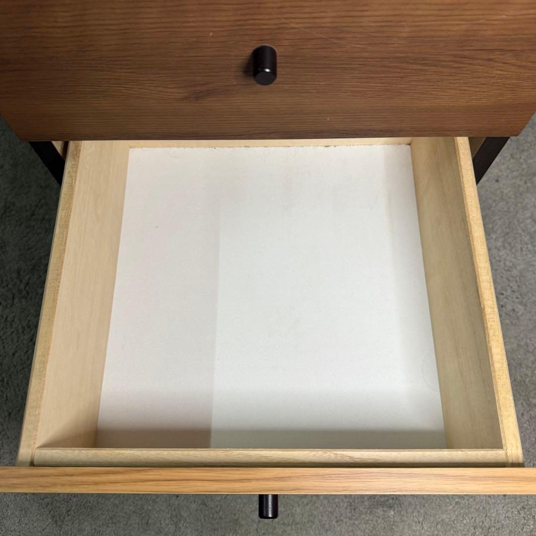 【619】ダークブラウン木製ラック 4引き出し付き