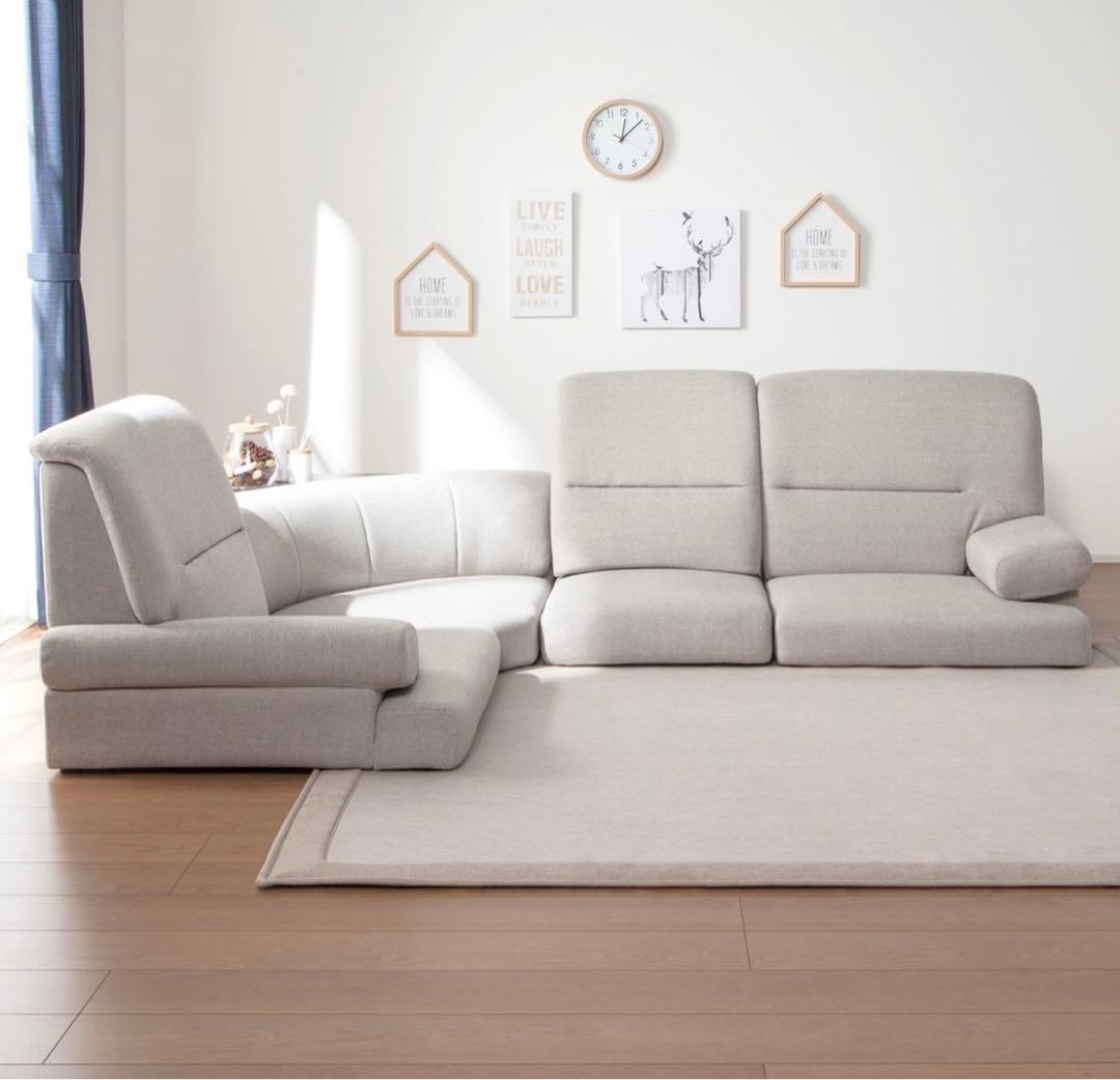 ニトリ　布張りコーナーソファーセット