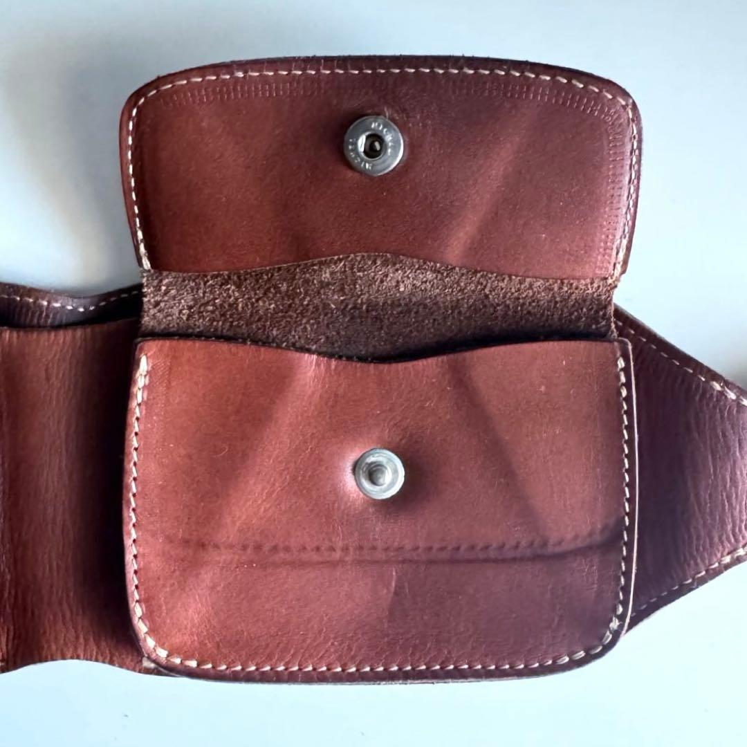 レッドムーン　レザーショートウォレット　コンチョボタン