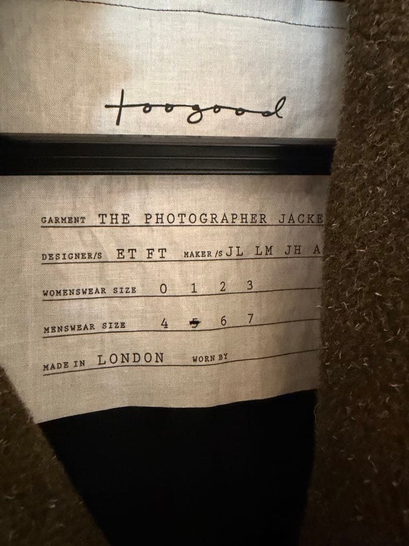 THE PHOTOGRAPHER JACKET WOOL TWEED サイズ5