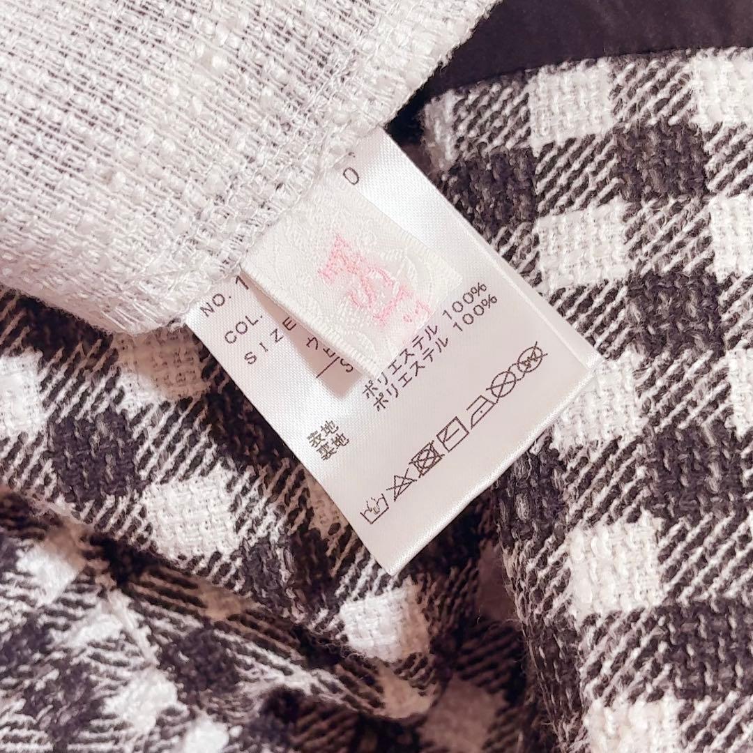 LIZLISA リズリサ ギンガムツイードサスペンダー付きスカパン ブラック