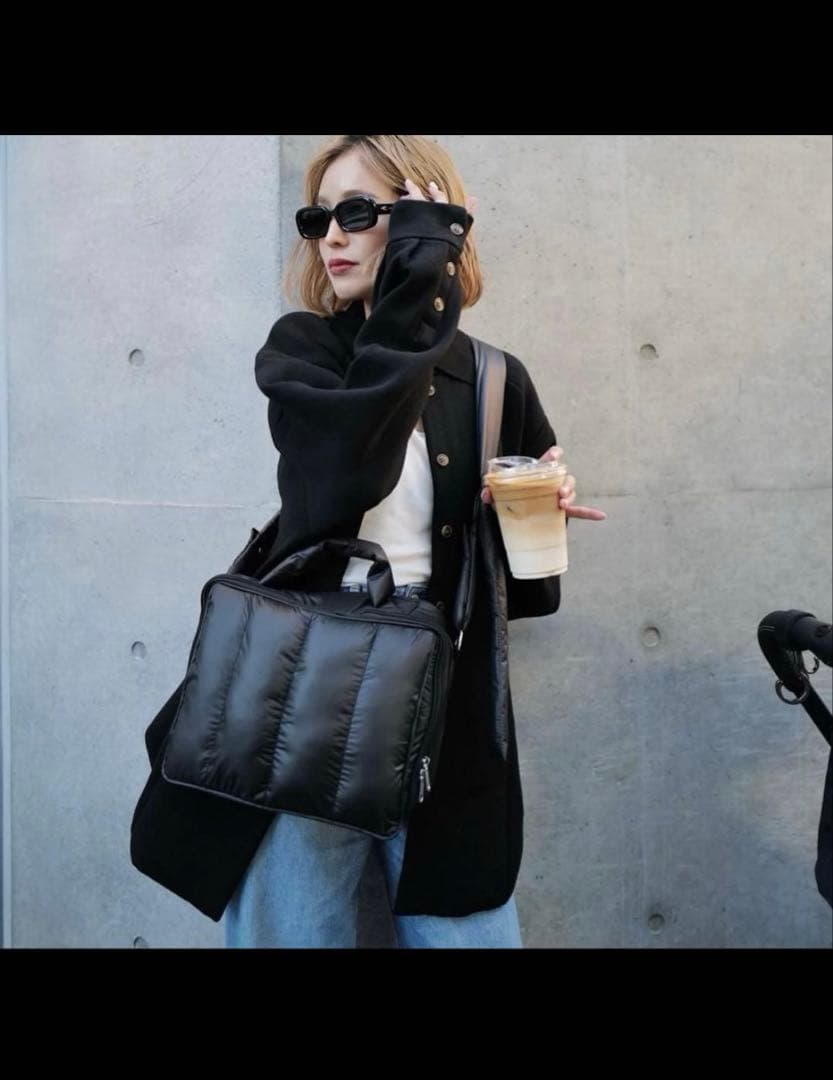 calin/ブラックパディングマザーズバッグ