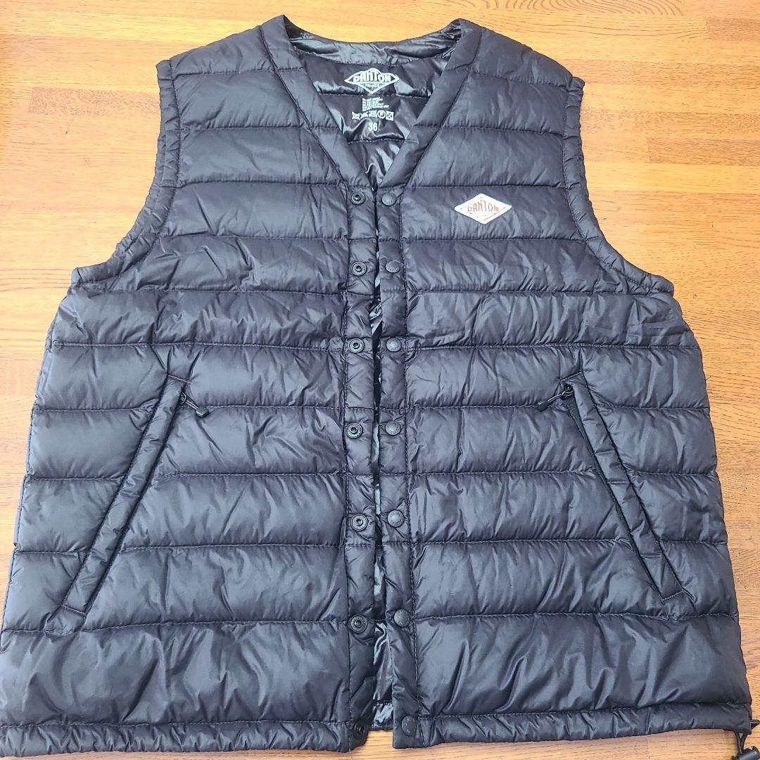 DANTON ブラック ダウンベスト M