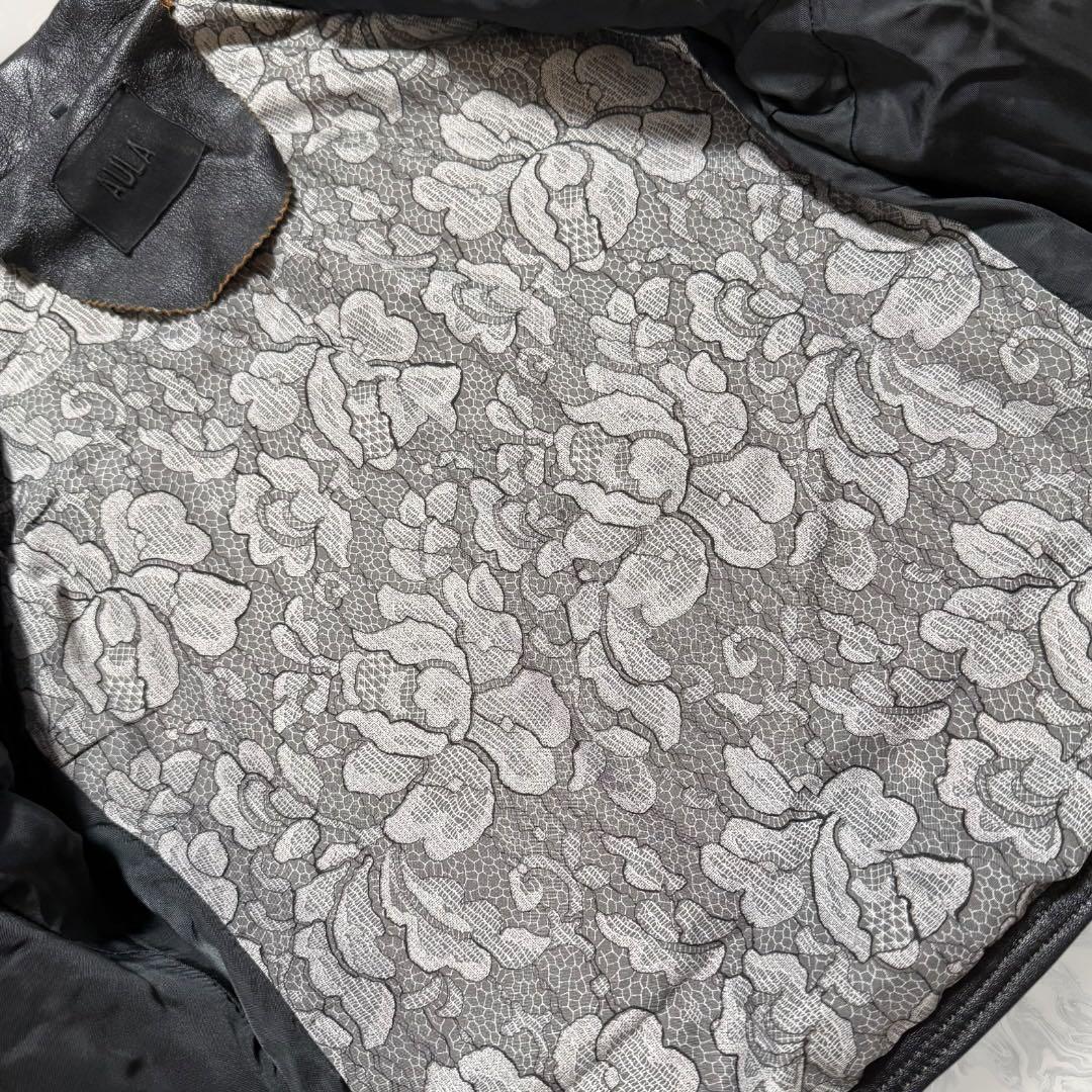 【ほぼ未使用】 AULA 本革 切替 ライダース ジャケット