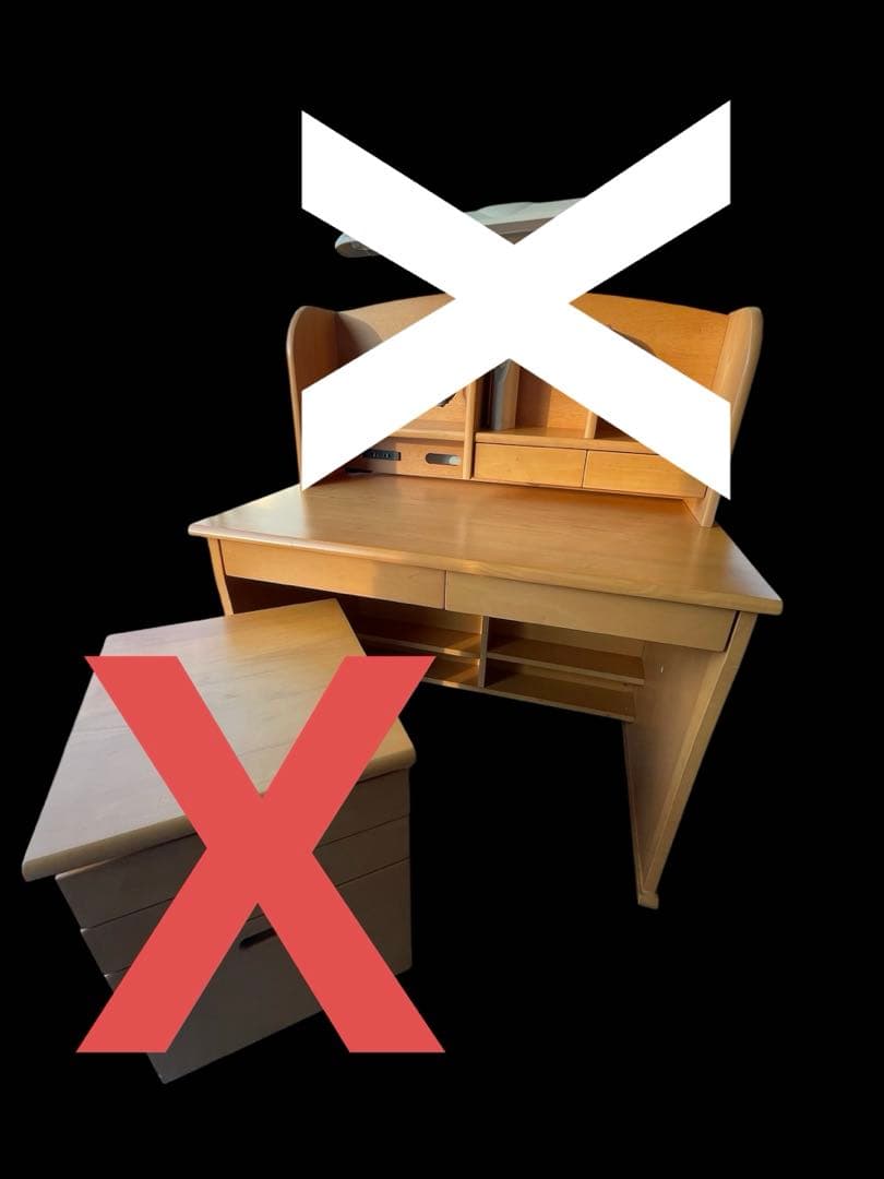 学習机　収納付きナチュラルウッドデスク (机だけです。)