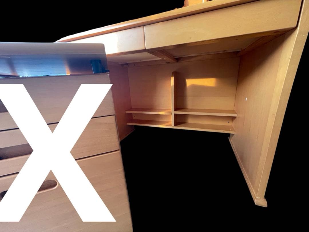 学習机　収納付きナチュラルウッドデスク (机だけです。)