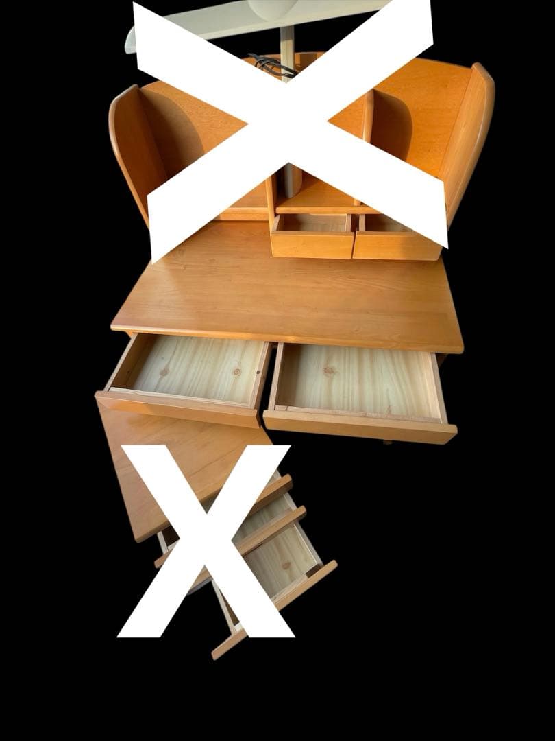 学習机　収納付きナチュラルウッドデスク (机だけです。)