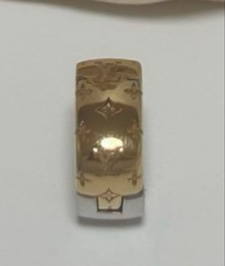 LOUIS VUITTON ブックドレイユ・ナノグラム フープ ピアス (片耳)