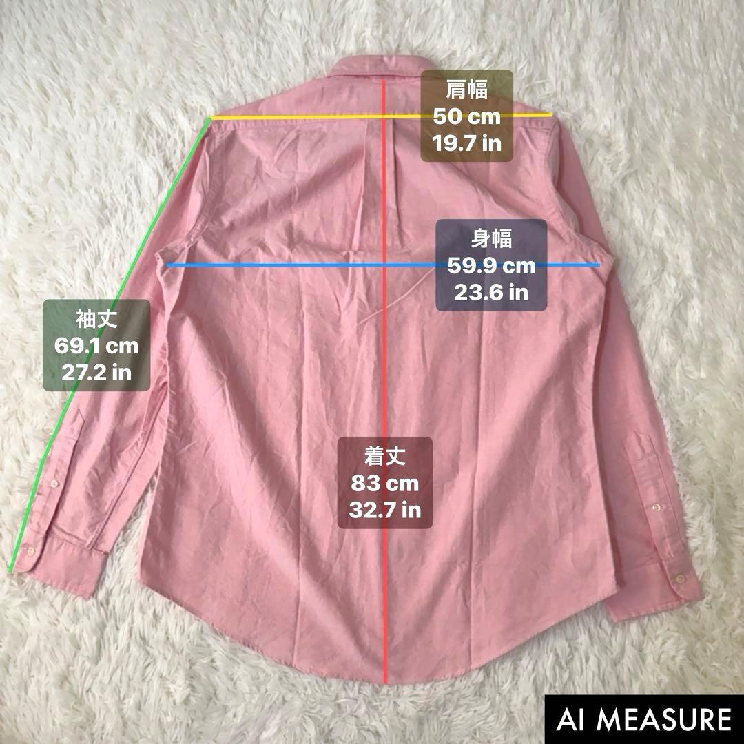 美品✨ラルフローレン オックスフォードシャツ メンズ L ポニー刺繍 ピンク