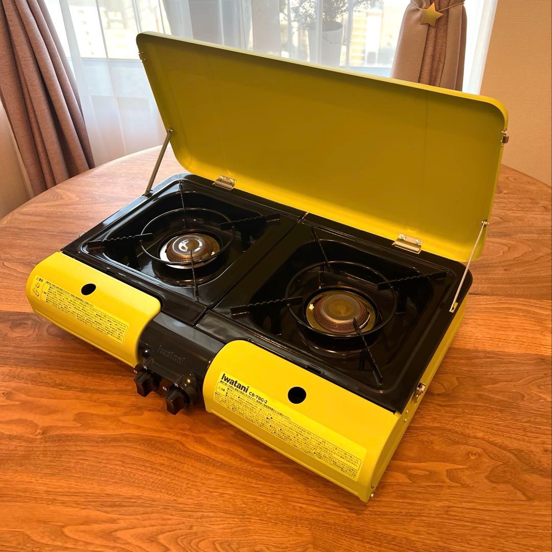 【超美品】 Iwatan CB-TBG-2 ツーバーナーコンロ