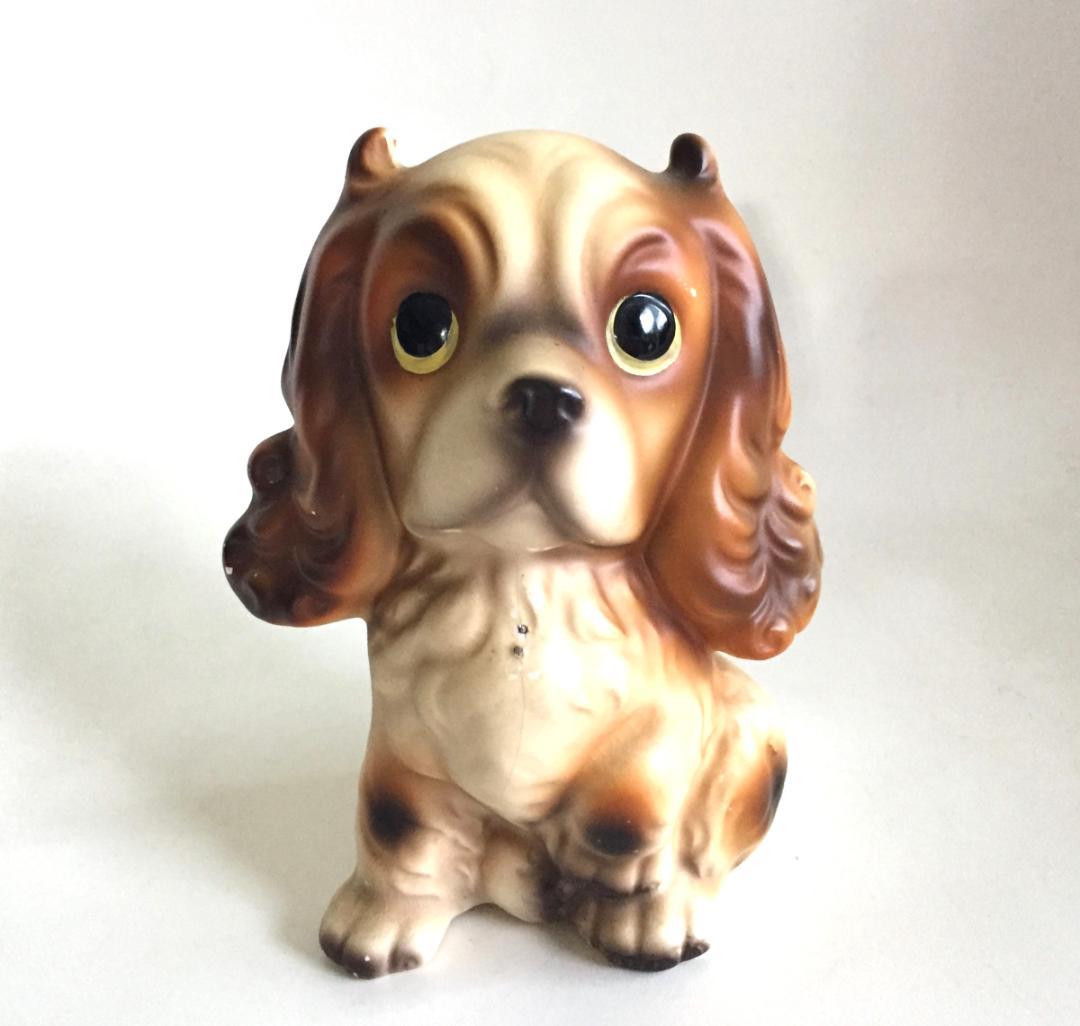 ビンテージNorleans製 Big eye Dog置物 陶器 犬 フィギュリン