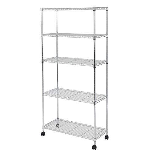 ドウシシャ メタルルミナスラック キャスター付き スチールラック幅75 5段 A