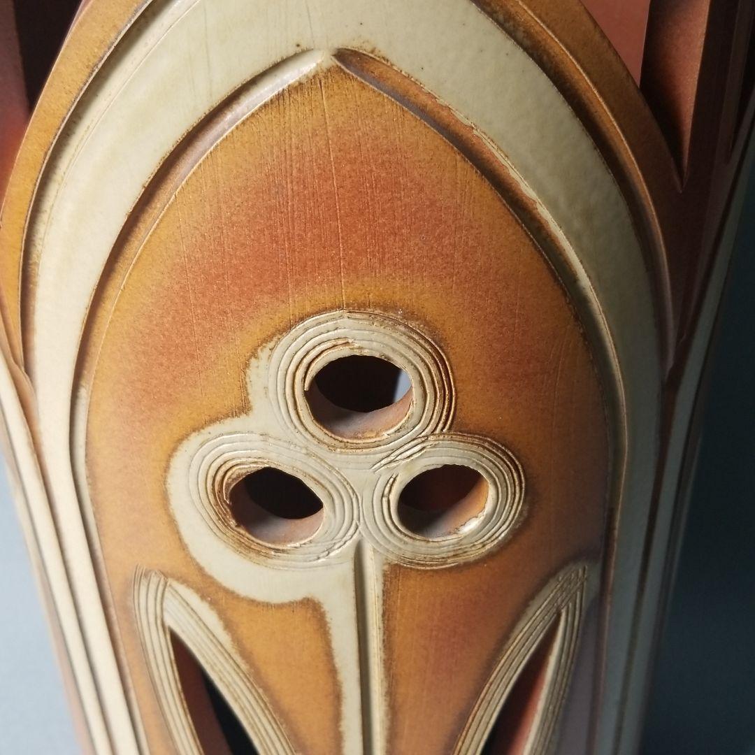 信楽焼傘立て 茶花彫り 信楽焼 高さ４７cm