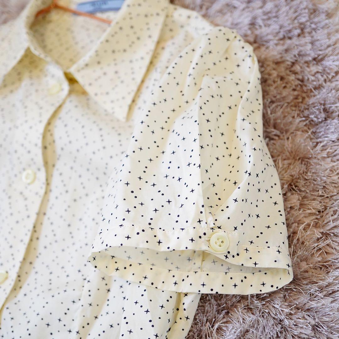 【新品】PRADA スター柄 パフスリーブ 半袖シャツ