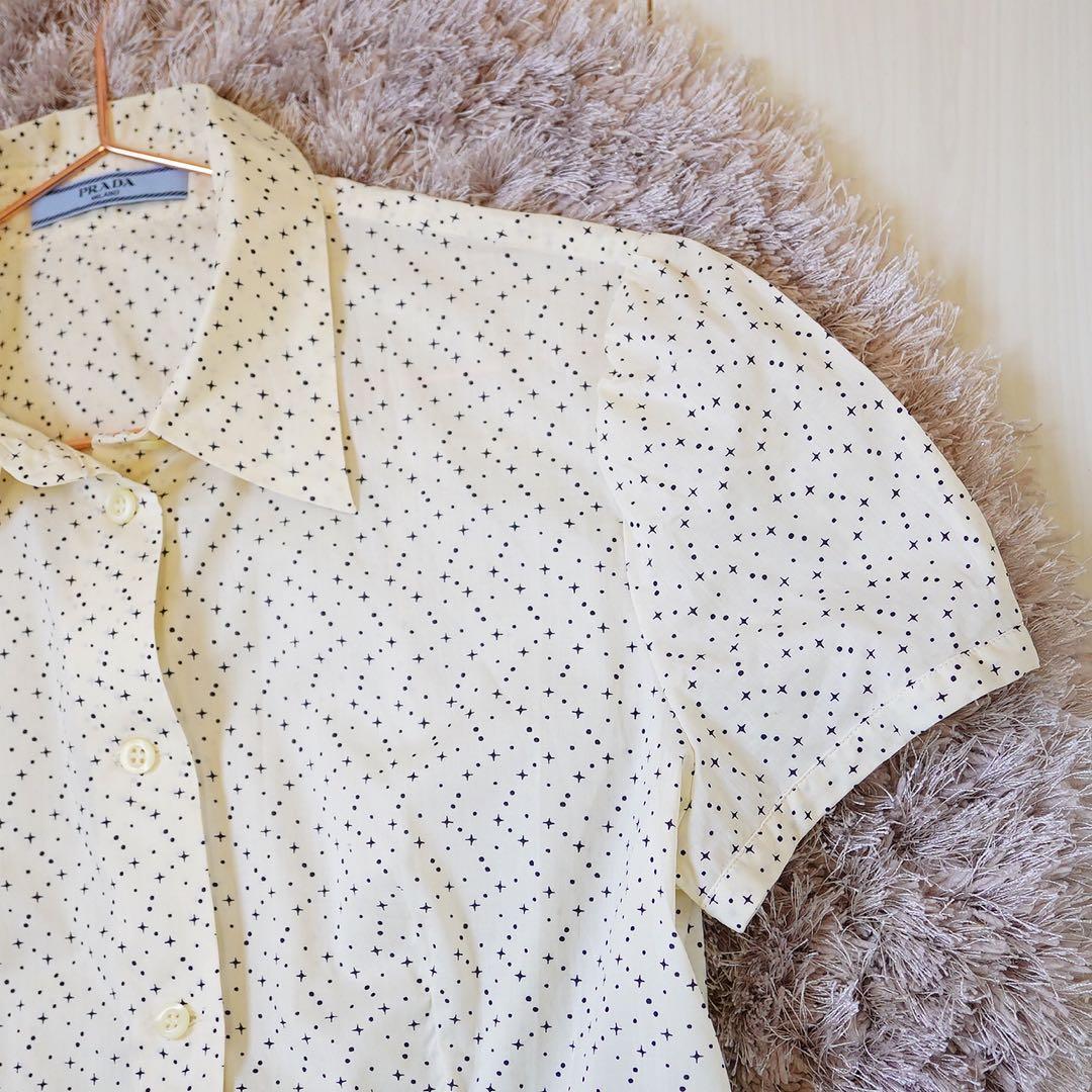 【新品】PRADA スター柄 パフスリーブ 半袖シャツ