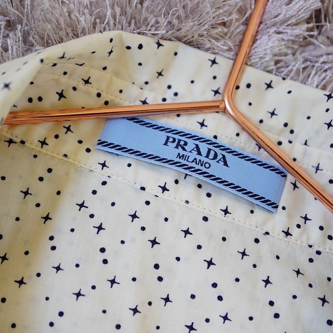 【新品】PRADA スター柄 パフスリーブ 半袖シャツ