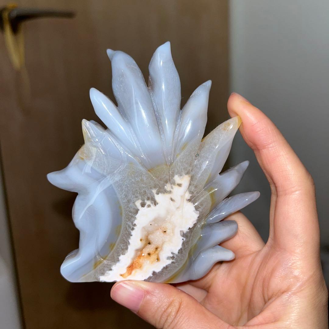 高品質 九尾 狐 瑪瑙 ドゥルージー 結晶 天然石