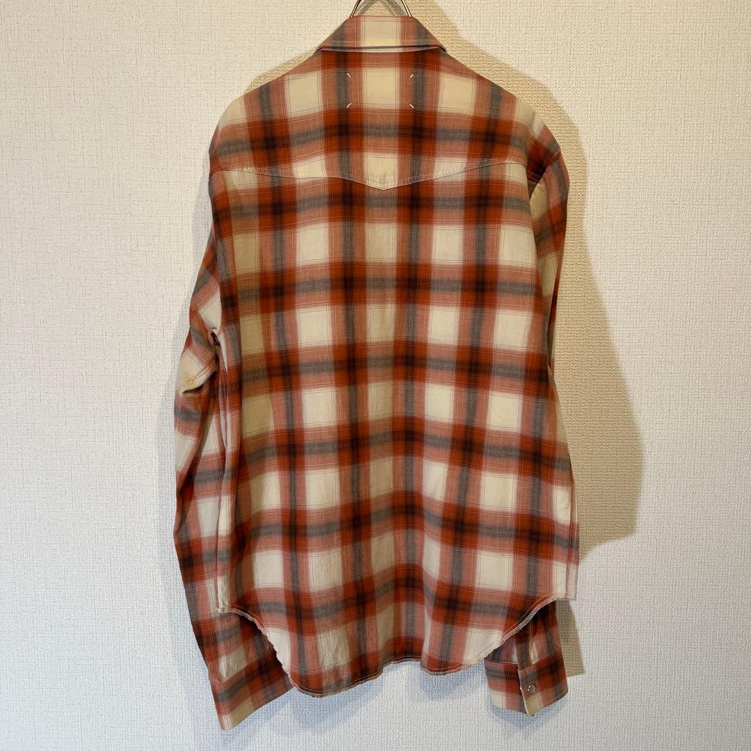16SS Maison Margiela オンブレチェック　ウエスタンシャツ
