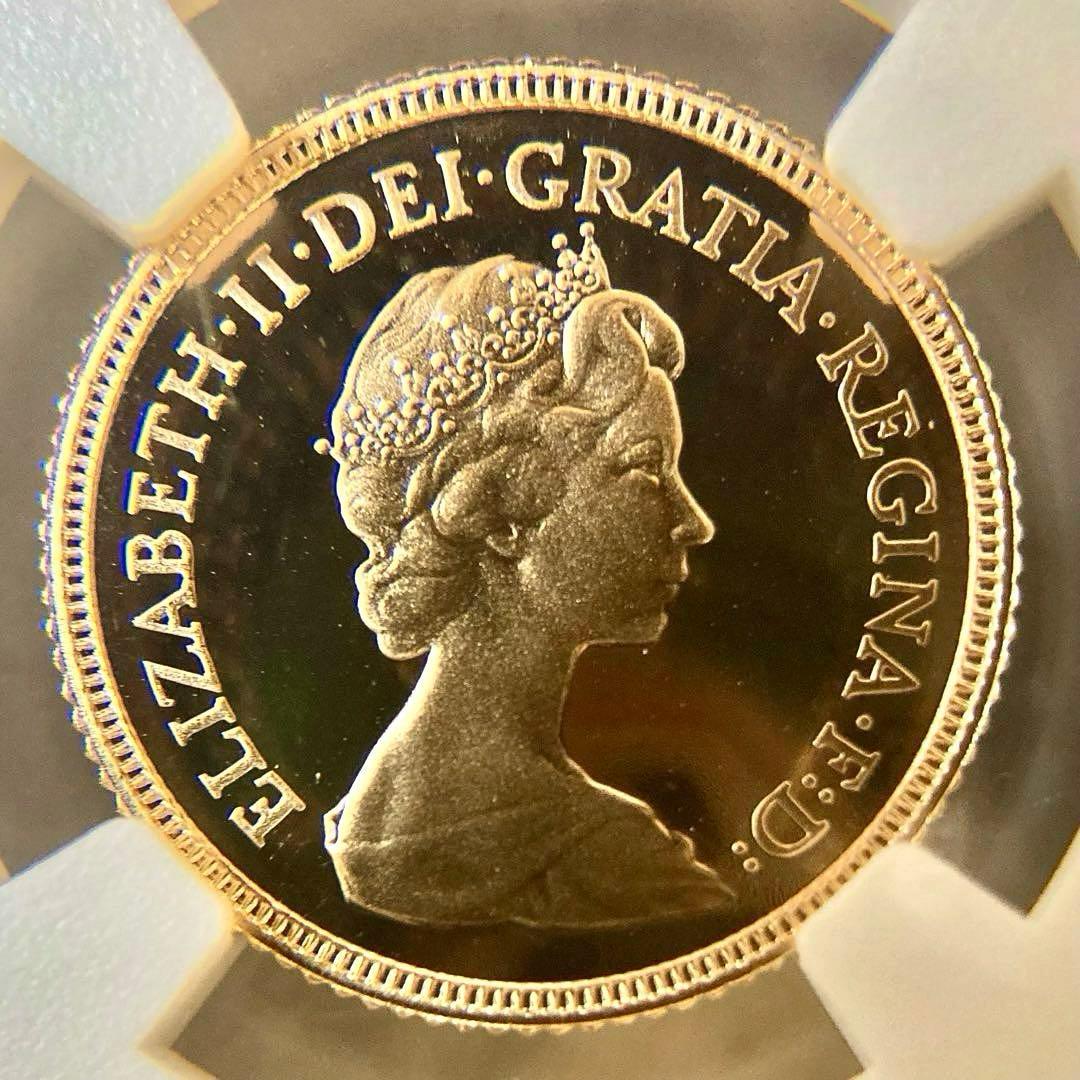 NGC準最高鑑定★1982年イギリス1/2ソブリンプルーフ金貨★PF69UC