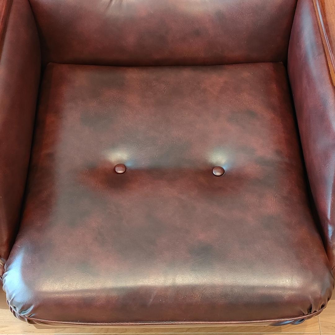 ヴィンテージソファ　1人掛け　ひじ掛け　レザー①