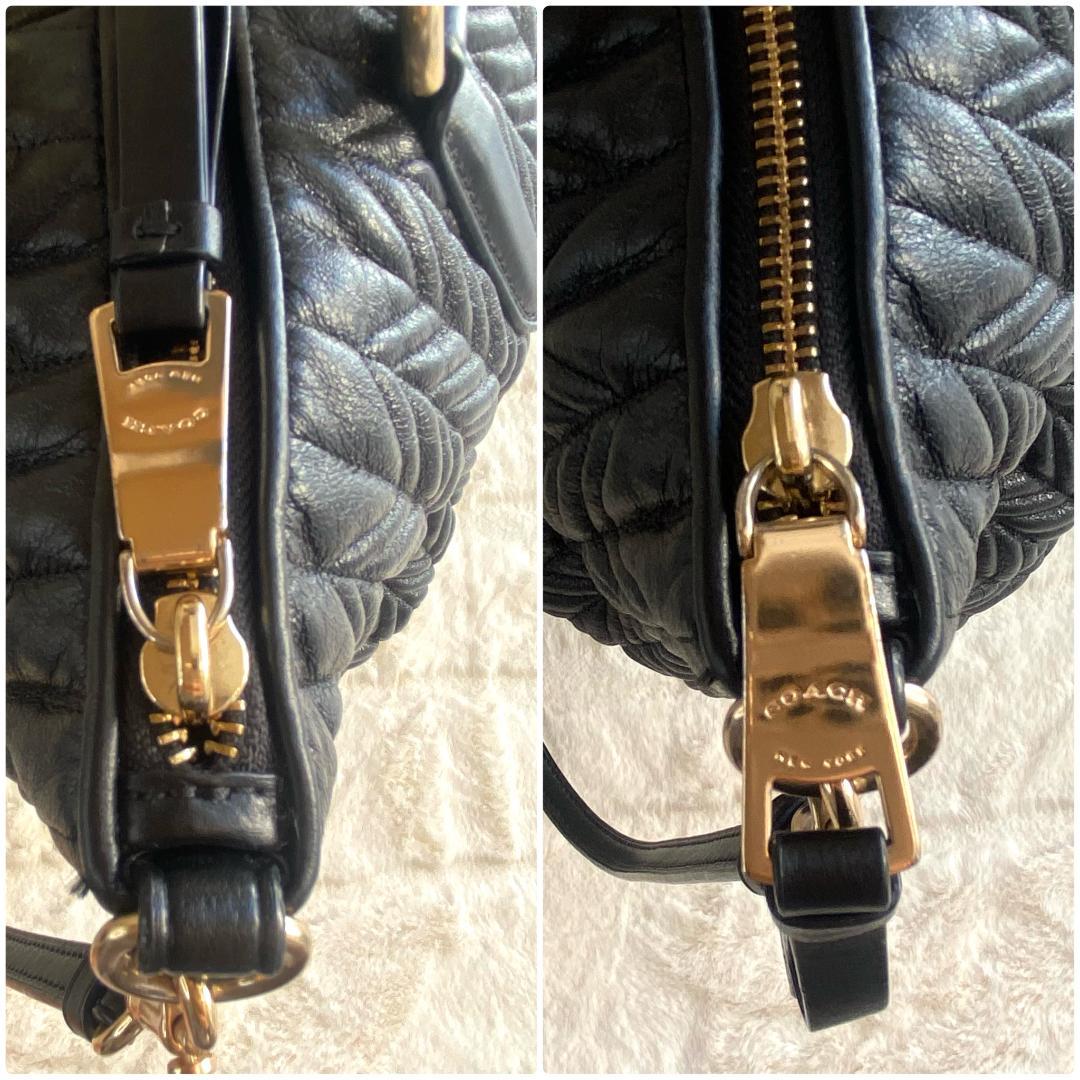 【良品】 COACH コーチ 2WAY レザー トートバッグ ゴールド金具