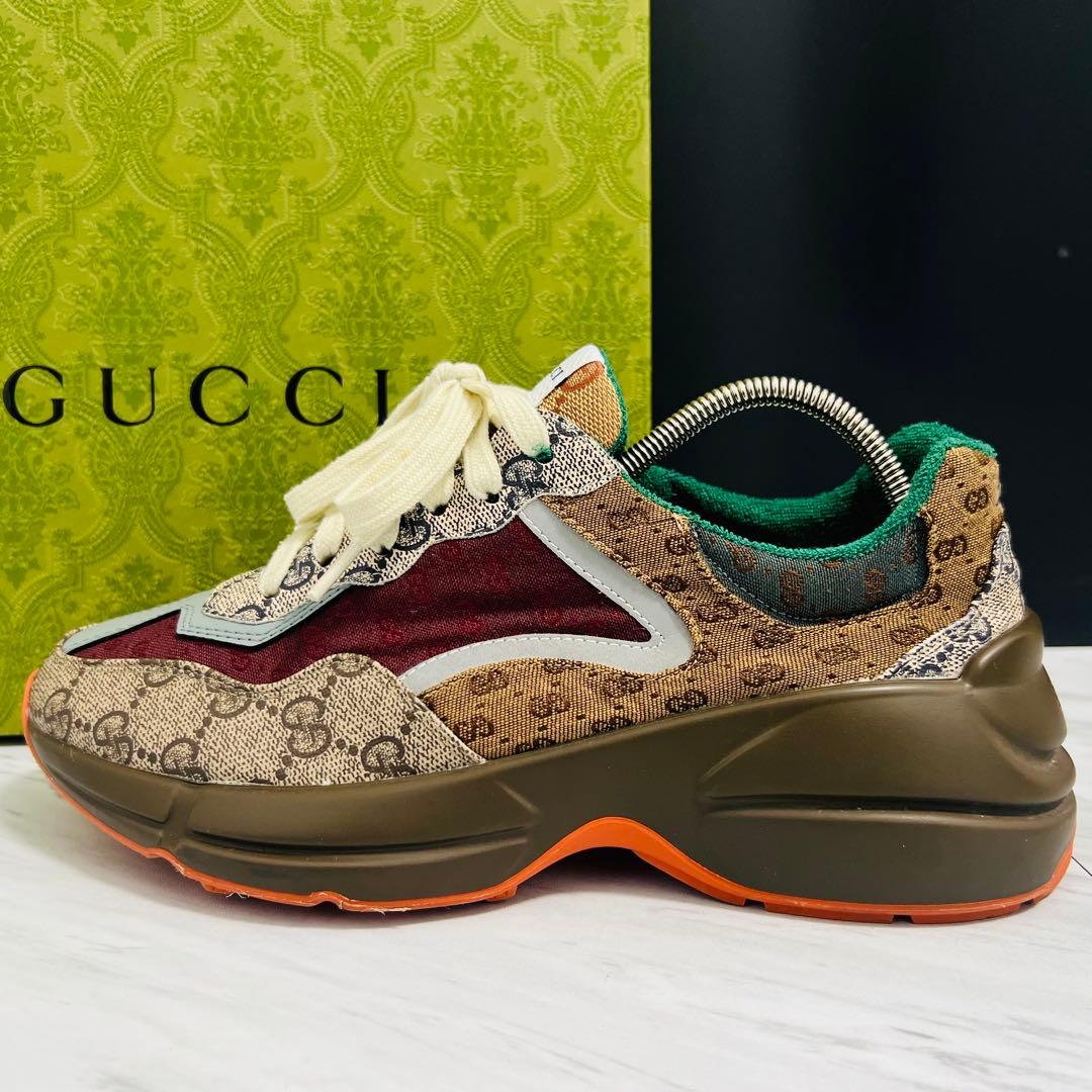極美品 GUCCI ライトン GGスプリーム 厚底 ダッドスニーカー 25.5位