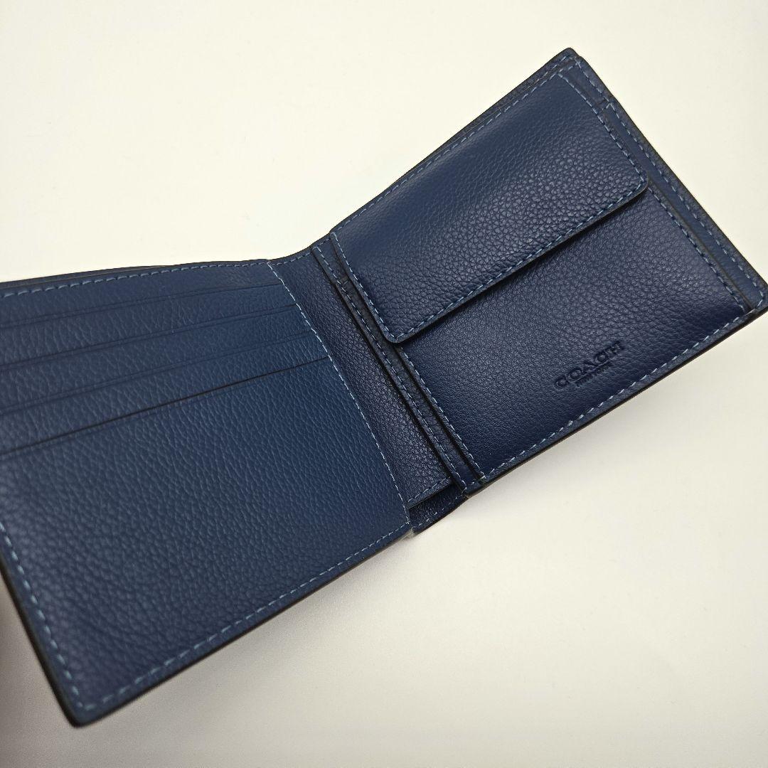 COACH 折り財布 新品 ブルー 新作 お札入れ 小銭入れ