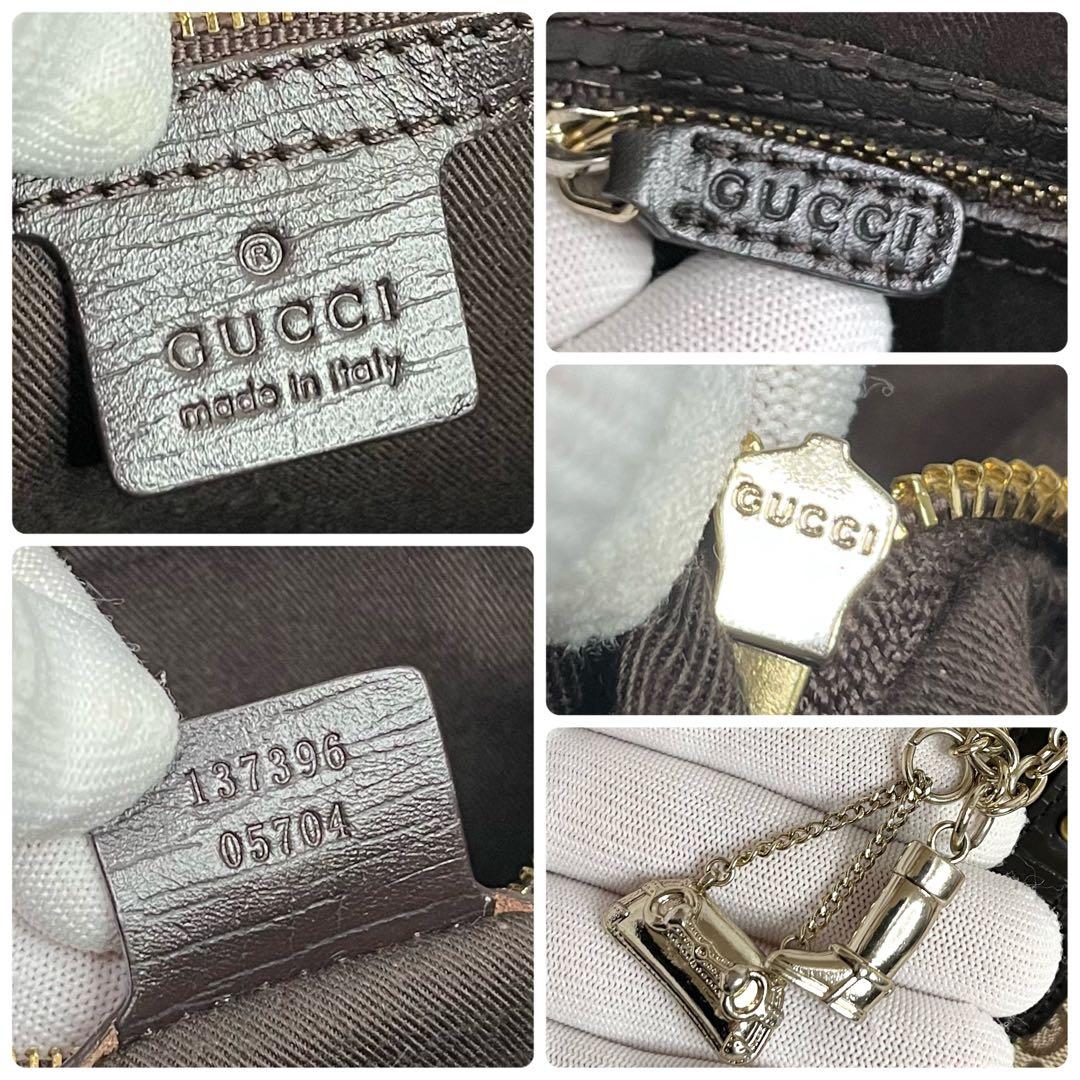 ✨美品✨☘️GUCCI☘️✨トートバッグ✨GG柄✨キャンバスレザー✨シェリー✨