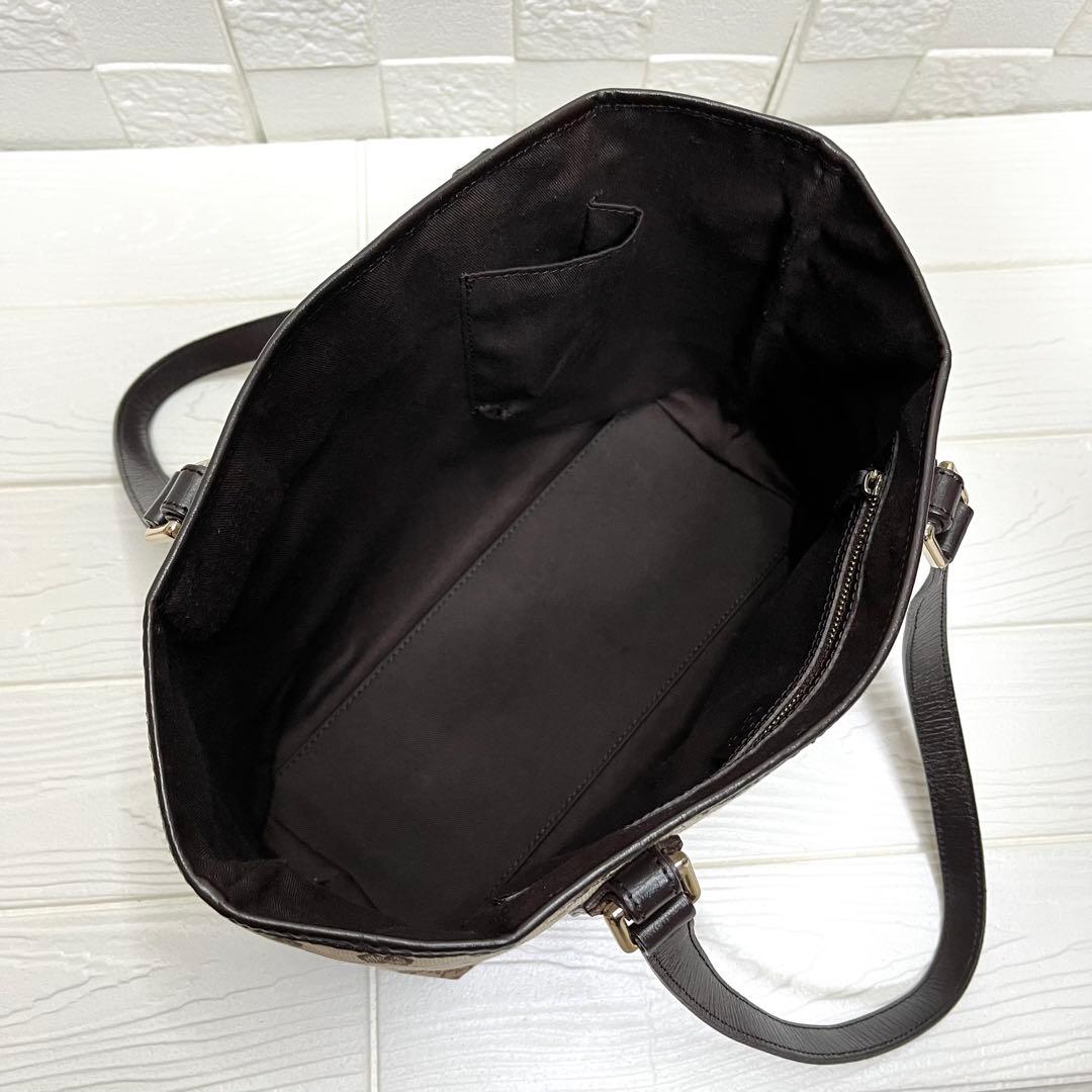 ✨美品✨☘️GUCCI☘️✨トートバッグ✨GG柄✨キャンバスレザー✨シェリー✨