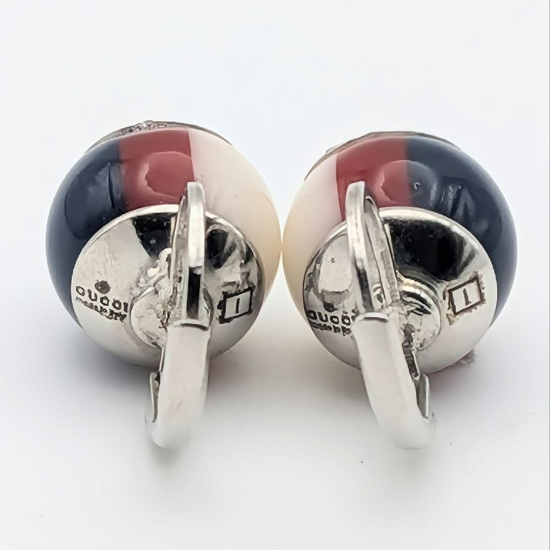 グッチ GUCCI インターロッキング トリコロール ピアス