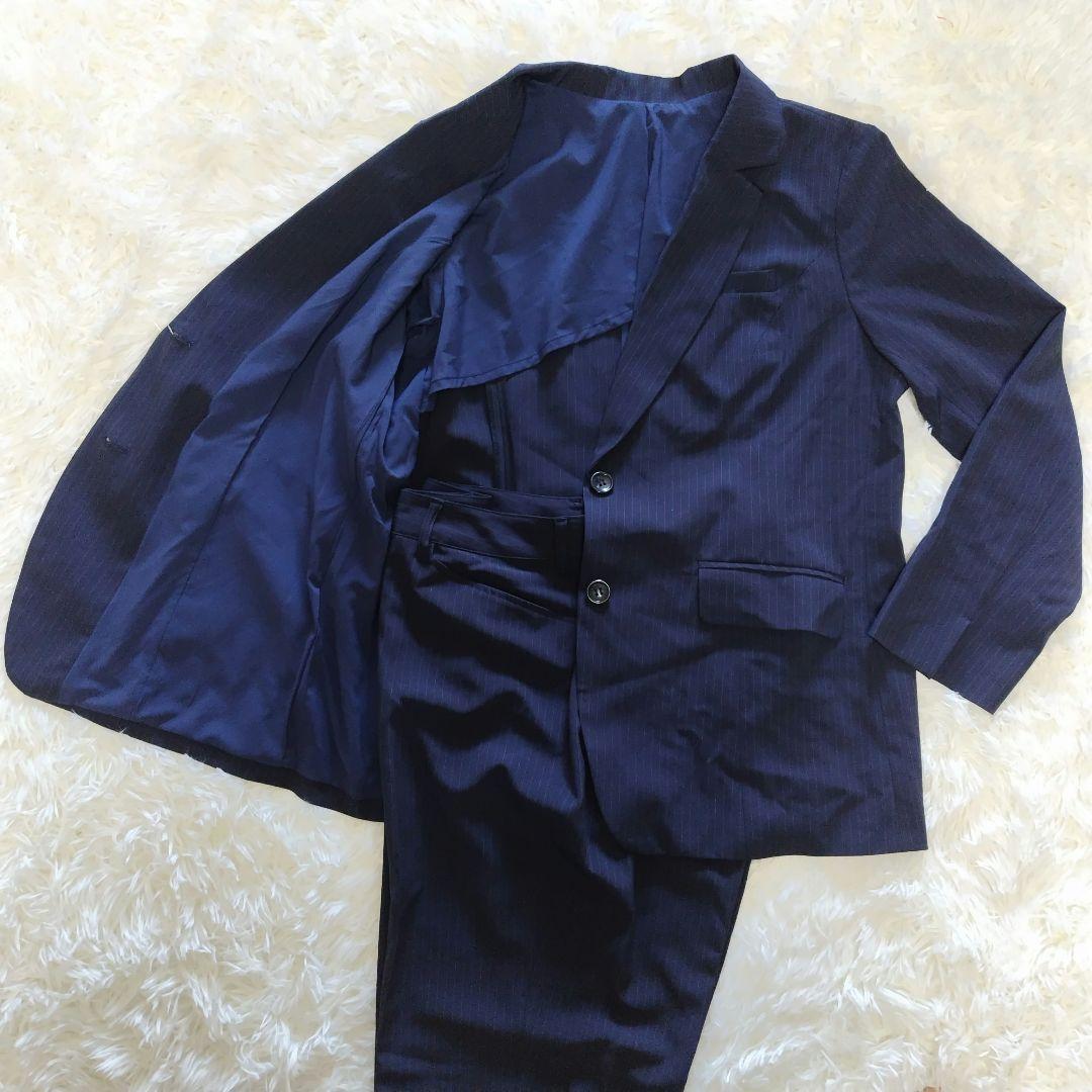【かなり大きいサイズ】 新品 23号 ネイビー ストライプ パンツスーツ
