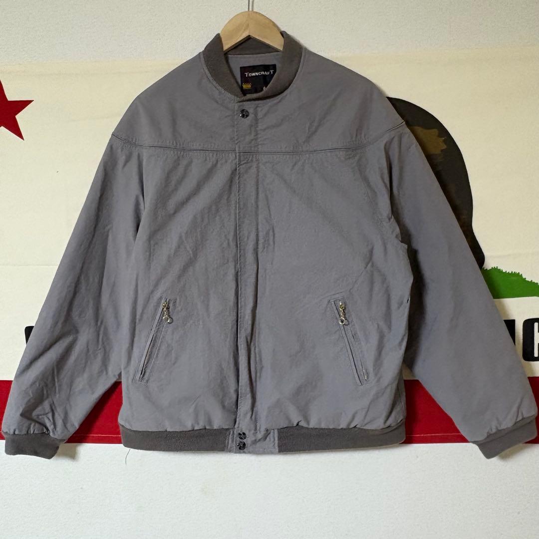 TOWN CRAFT ダービージャケット グレー サイズL 裏地ペイズリー 古着