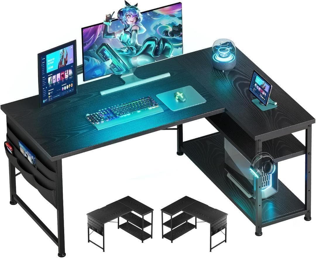 【M3147-114-75】ゲーミングデスク l字 パソコンデスク　幅107cm