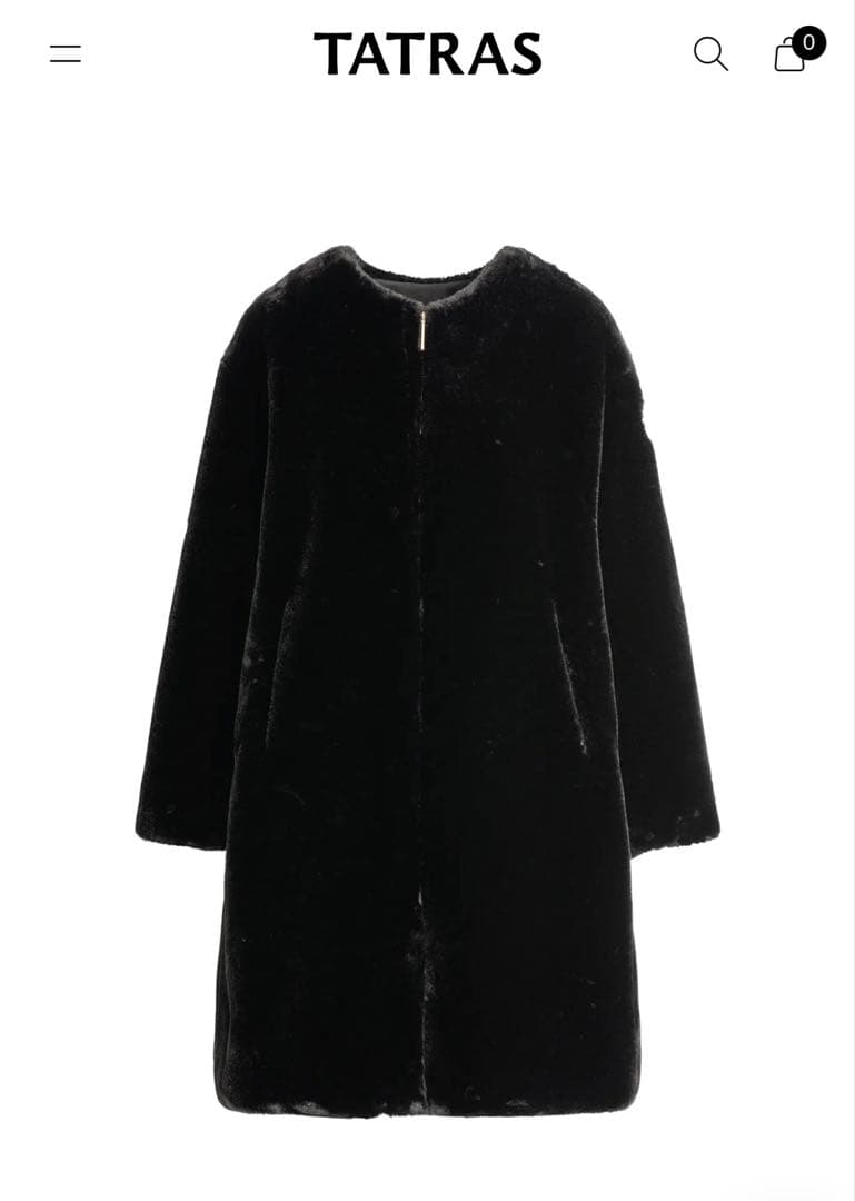 美品【TATRAS】タトラス タミル ファーコート ブラック サイズ1