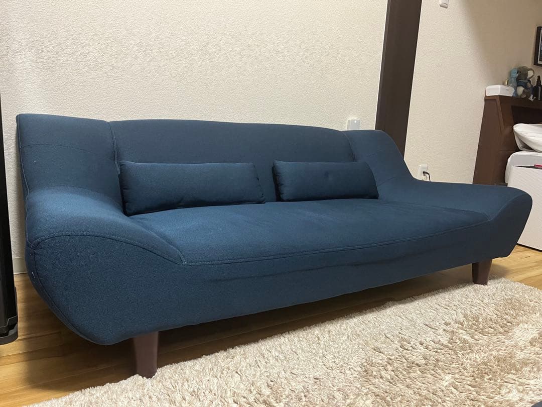 ネイビー 2.5人掛けローソファ