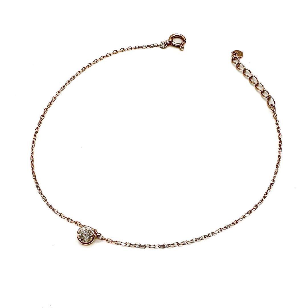 K18 ピンクゴールド　高品質　天然ダイヤモンド　ブレスレット